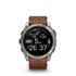 Garmin Fenix 8 Smartwatch 51mm AMOLED in Carbon Grey with Chestnut Leather Strap