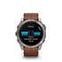 Garmin Fenix 8 Smartwatch 51mm AMOLED in Carbon Grey with Chestnut Leather Strap