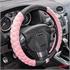 Steering Wheel Cover   Pink Cross Stitch   37 39cm