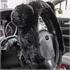 Steering Wheel Cover   Fluffy Black   37 39cm