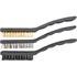 WIRE BRUSH 3PCS, BRASS STEEL NYLON, 17CM