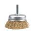 CUP BRUSH W. SHAFT 75MM, CRIMPED WIRE