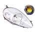 Right Headlamp (Chrome Bezel, With 14 Pin Connector) for Fiat GRANDE PUNTO 2006 2008