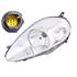 Left Headlamp (Chrome Bezel, With 14 Pin Connector) for Fiat GRANDE PUNTO Van 2006 2008