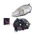 Left Headlamp (Chrome Bezel, With 8 Pin Connector, Takes H4 Bulb, Supplied With Motor & Bulb, Original Equipment) for Fiat GRANDE PUNTO 2009 on