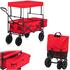UNIPRODO Folding Garden Cart with Bag and Roof   Red