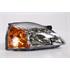 Right Headlamp (Amber Indicator, Supplied With Motor, Takes H4 Bulb) for Kia Rio 2003 2005