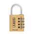 ABUS Brass 4 Wheel Combination Padlock with Lock Tag   40mm