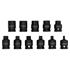 Draper 28193 Impact Pipe Plug Socket Set, 3/8" Sq. Dr. (11 Piece)