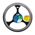 Club, TPE steering wheel cover   S   O 35 37 cm   Black Grey