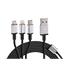 3 Device Cable   Apple Lightning, uSB C, Micro uSB   100 cm   Black