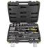 JBM 60 Pieces Tool Case With 1/2 And 1/4 12 Point Spline Sockets   Chrome Finish 