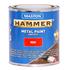 Maston Hammer Metal Paint   Smooth Red   750ml