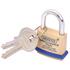 Draper 64160 30mm Solid Brass Padlock and 2 Keys with Mushroom Pin Tumblers Hardened Steel Shackle and Bumper