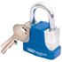 Draper 64183 65mm Laminated Steel Padlock and 2 Keys with Hardened Steel Shackle and Bumper