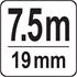 MEASURING TAPE YELLOW BLACK 7.5Mx25MM
