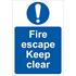 Draper 72146 'Fire Escape Keep Clear' Mandatory Sign