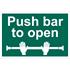 Draper 72454 'Push Bar To Open' Safety Sign