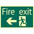 Draper 72721 Glow In The Dark 'Fire Exit Arrow Left' Safety Sign