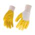 YELLOW LATEX COATED WORKING GLOVES 10.5"