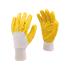 YELLOW LATEX COATED WORKING GLOVES 10.5"