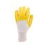 YELLOW LATEX COATED WORKING GLOVES 10.5"