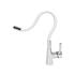 KITCHEN FAUCET WITH WHITE FLEXIBLE SPOUT