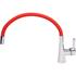 KITCHEN FAUCET WITH RED FLEXIBLE SPOUT