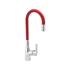 KITCHEN FAUCET WITH RED FLEXIBLE SPOUT