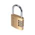 PADLOCK WITH 4 RING COMBINATION LOCK.