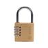 PADLOCK WITH 4 RING COMBINATION LOCK.