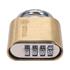 PADLOCK WITH 4 RING COMBINATION LOCK.