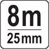 MEASURING TAPE YELLOW SOFT 8Mx25MM
