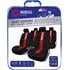 Sparco Universal Polyester Fabric Car Seat Cover Set   Black and Red