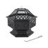 GARDEN STEEL FIRE PIT WITH GRILL 70X60CM