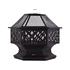 GARDEN STEEL FIRE PIT WITH GRILL 70X60CM
