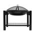 STEEL FIRE PIT W/ LOG STORE 58X58CMX55CM