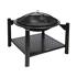 STEEL FIRE PIT W/ LOG STORE 58X58CMX55CM