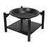 STEEL FIRE PIT W/ LOG STORE 58X58CMX55CM