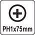 GO THROUGH SCREWDRIVER HEX PH1x75MM