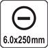 GO THROUGH SCREWDRIVER HEX 6x250MM