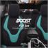 Boost Premium Cotton Leather Car Seat Covers   Black and Turquoise For Nissan ALMERA Mk II Saloon 2000 2006