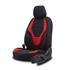 Boost Premium Cotton Leather Car Seat Covers   Black and Red For Nissan ALMERA Mk II Saloon 2000 2006