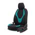 Boost Premium Cotton Leather Car Seat Covers   Black and Turquoise For Nissan ALMERA Mk II Saloon 2000 2006