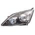 Left Headlamp (Smoked Chrome Bezel, Halogen, Takes H1 / HB3 Bulbs, Manual or Electric Adjustment, Supplied Without Motor) for Honda CR V Mk III 2007 on