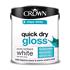 Crown Quick Dry Gloss Wood and Metal Paint BRILLIANT WHITE   2.5L