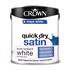 Crown Quick Dry Satin Wood and Metal Paint WHITE   2.5L