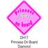 Castle Promotions Suction Cup Diamond Sign   Pink   Princess On Board