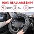 Faux Lambs Wool Steering Wheel Cover   Silver (37 39cm)