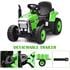 Electric Ride On Tractor & Trailer With Parental Control   12v Green